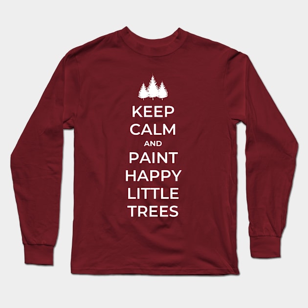 Happy Little Trees Long Sleeve T-Shirt by Yas R